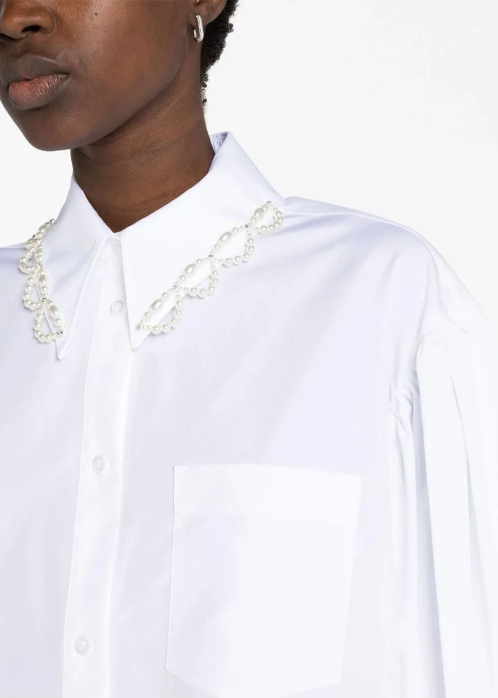 5191B 1025 CLASSIC PUFF SLEEVE SHIRT W/ EMBL