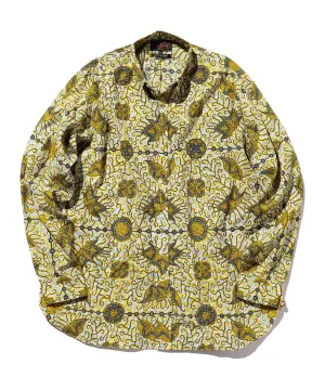 Beams Plus B.D. Cotton Rayon Batik Print Classic Fit - White