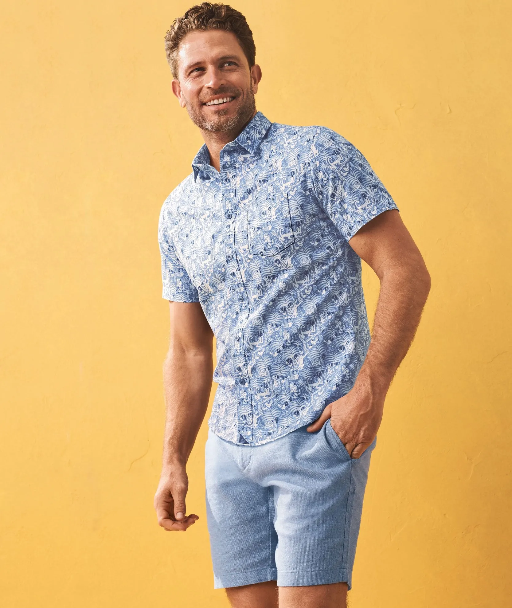 Classic Cotton Short-Sleeve Rajpal Shirt