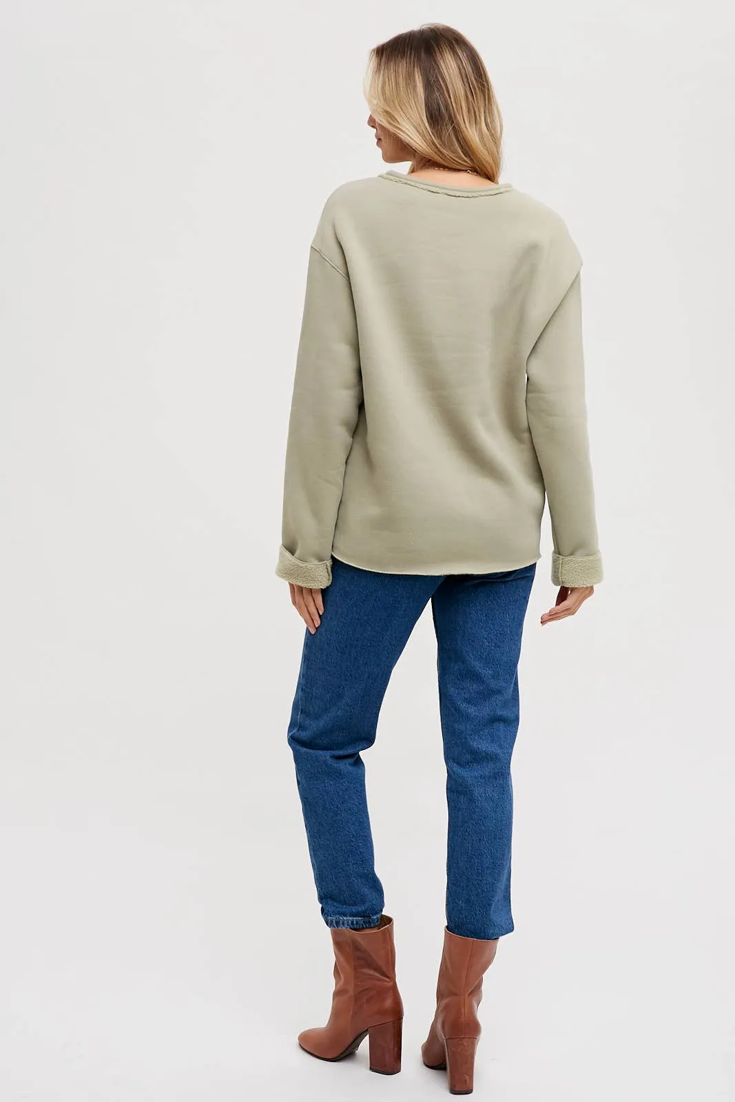 Color Block Sweatshirt - Sage