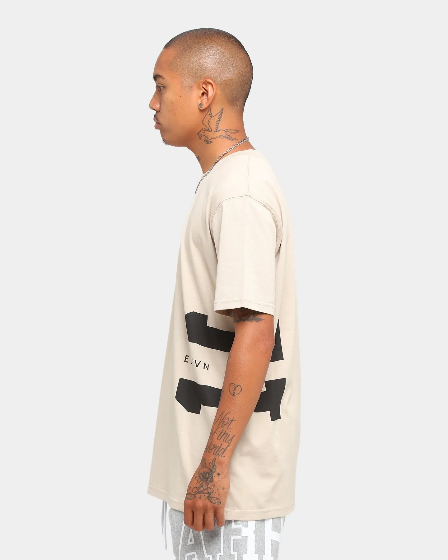 Elevn Clothing Co. Nonsense Short Sleeve T-Shirt Beige