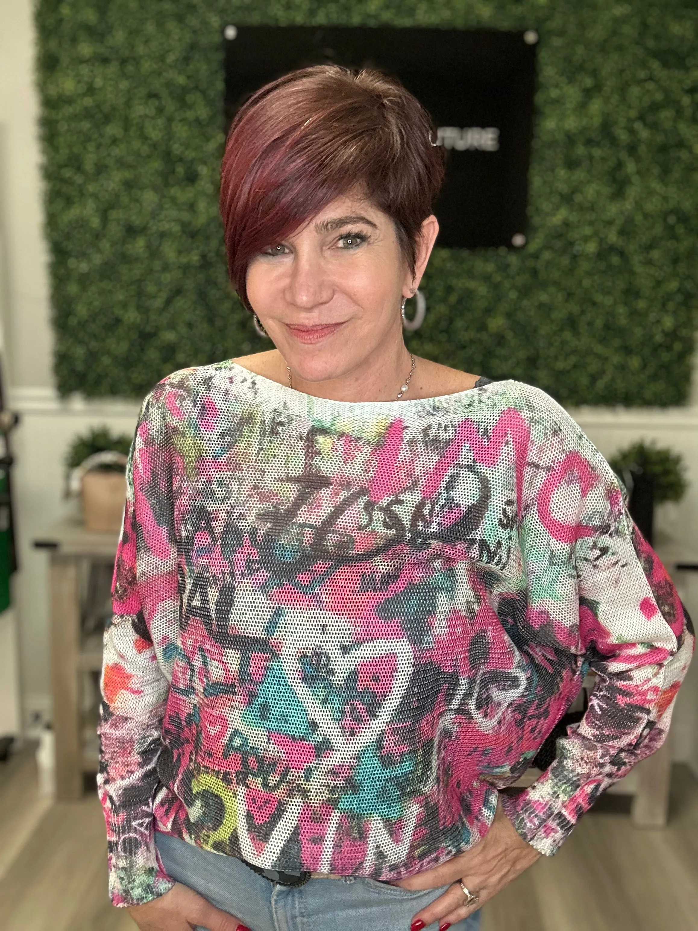 Graffiti Lightweight Knit Top