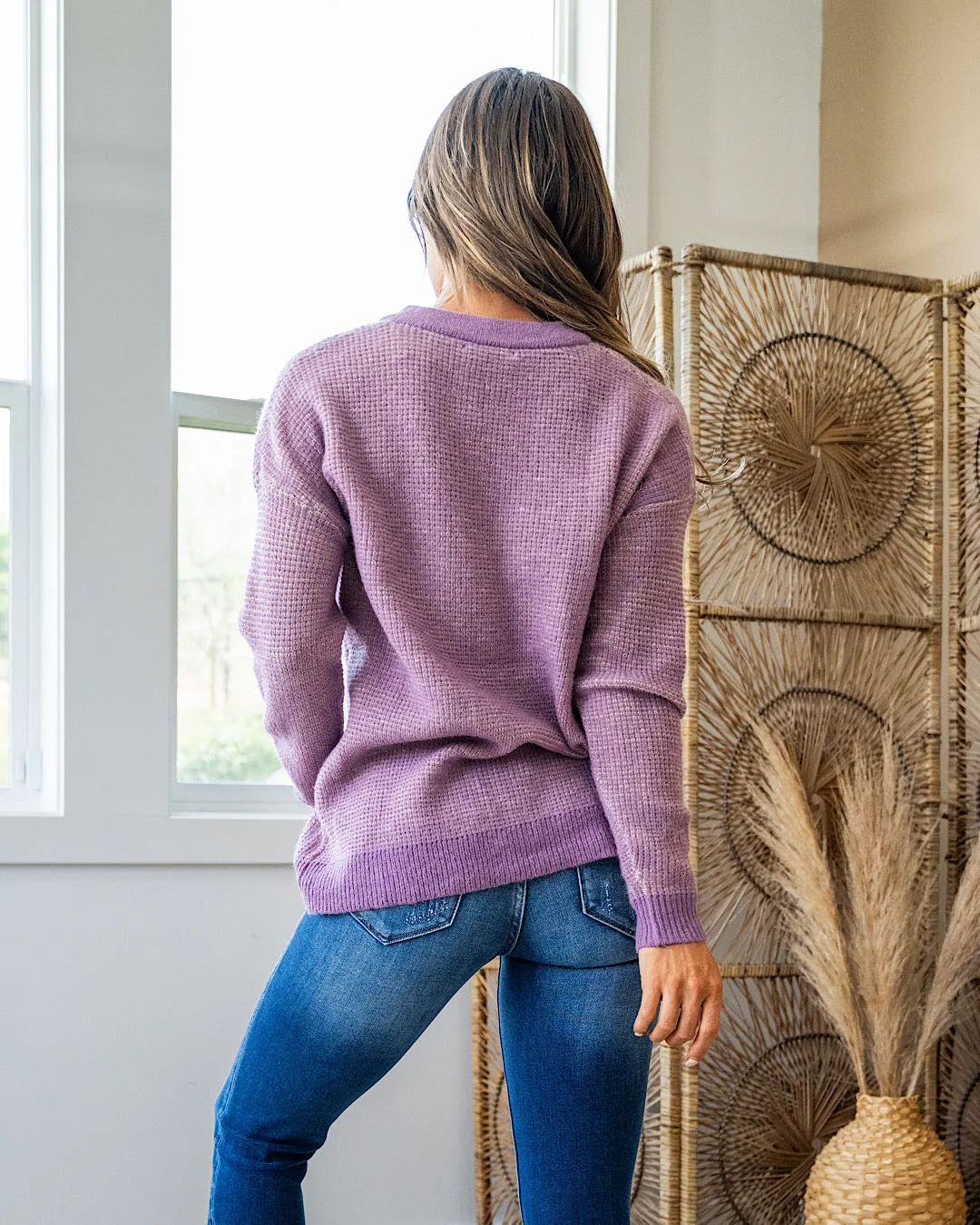 Ivy Henley Sweater - Grape
