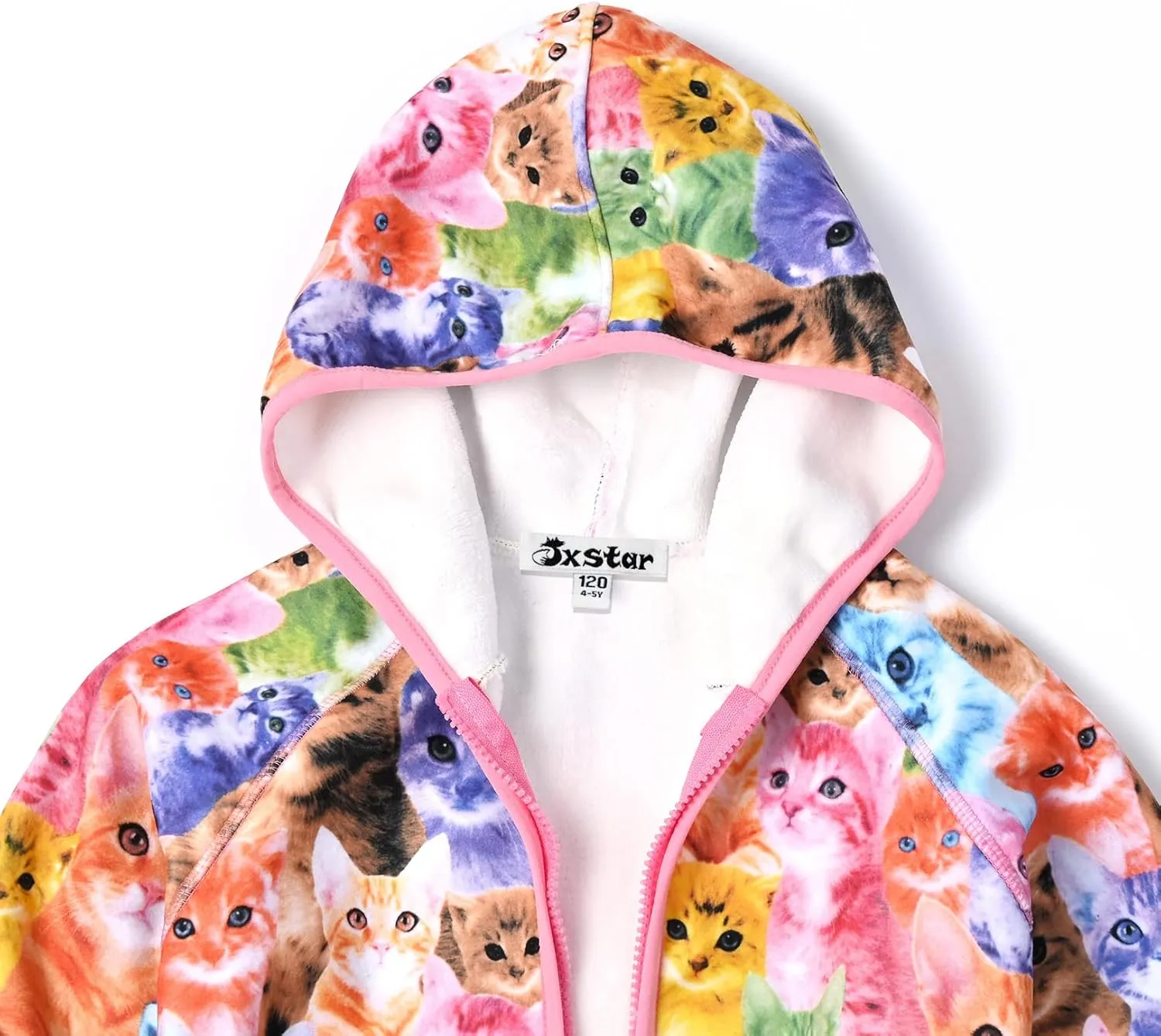 Jxstar Girls Zip-Up Hoodie Kids Fall Winter Warm Sweatshirt Polar Fleece Clothes with Pockets