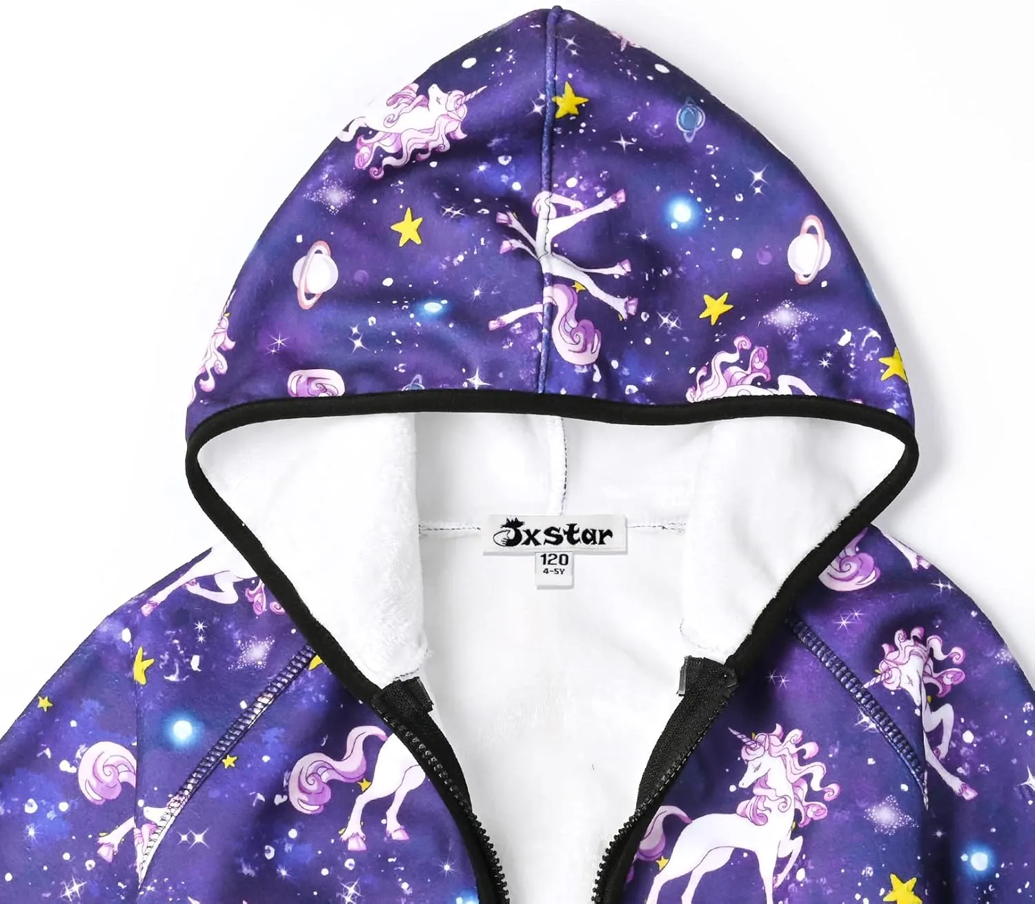 Jxstar Girls Zip-Up Hoodie Kids Fall Winter Warm Sweatshirt Polar Fleece Clothes with Pockets