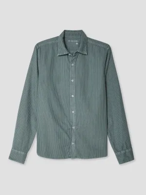 Pigment Yarn Dye Shirt - Petrol Stripe