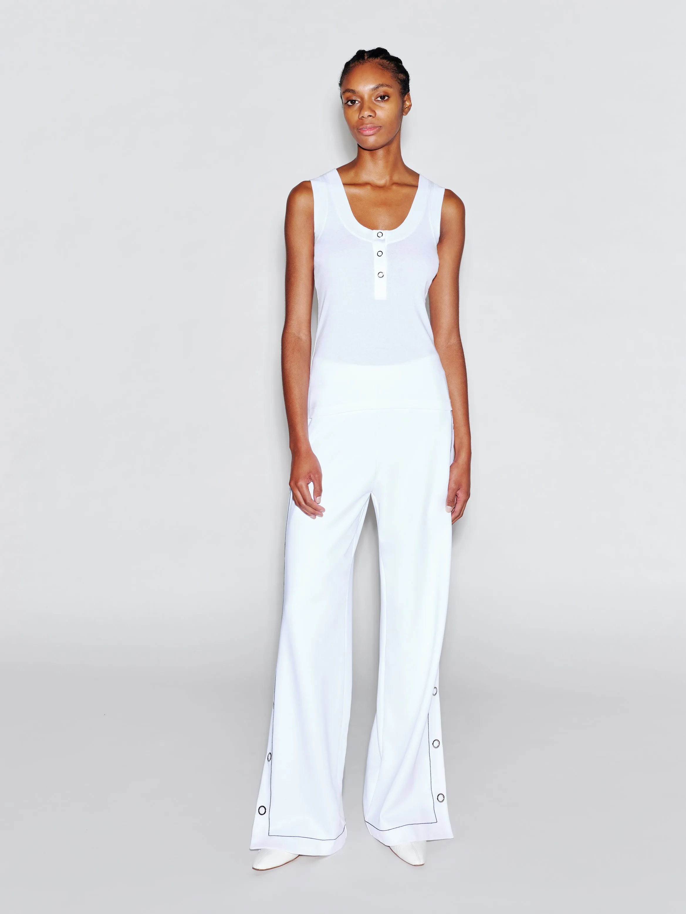 SCOOP NECK HENLEY TANK TOP