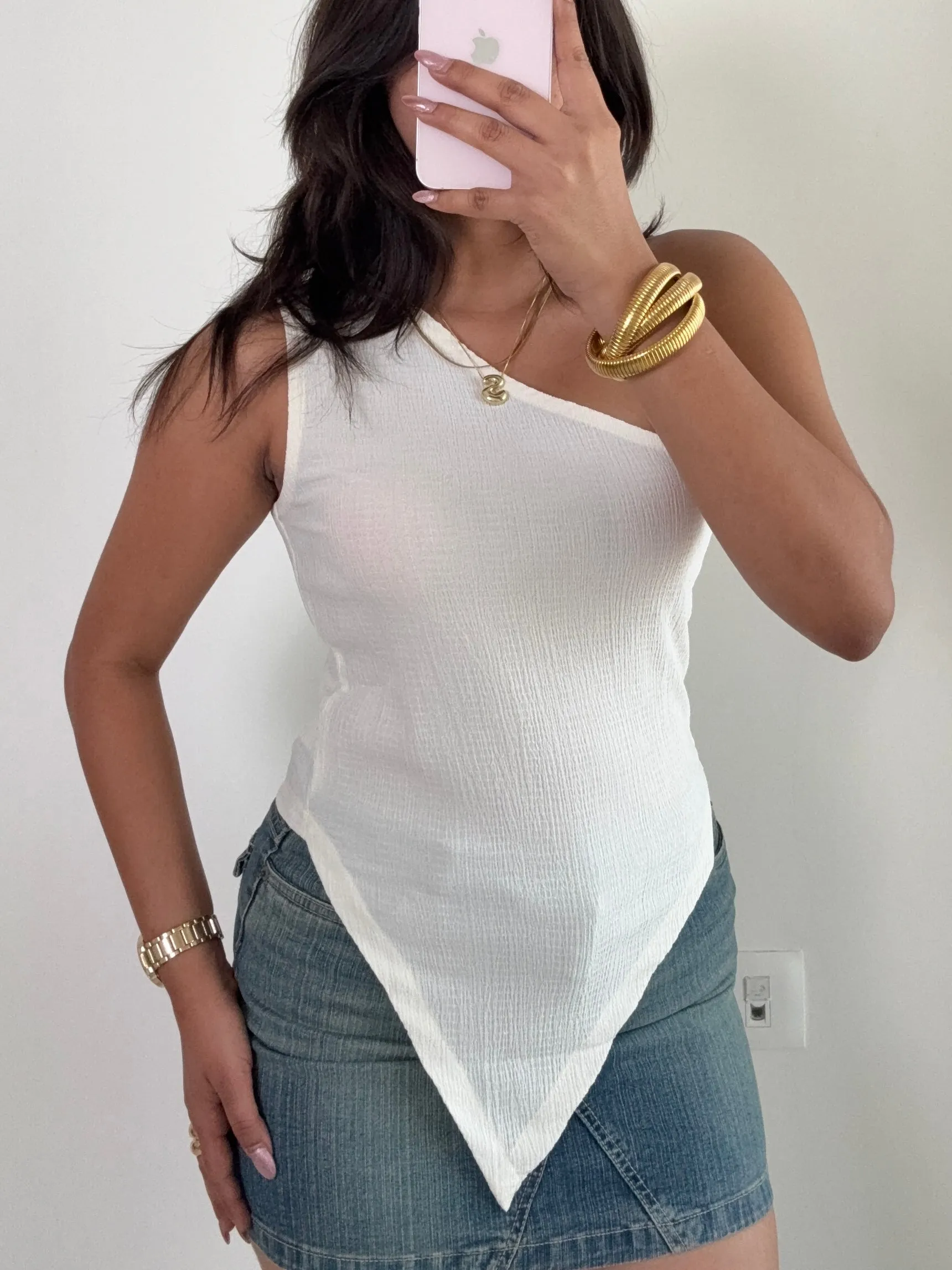 Sleek One-Shoulder Asymmetrical Top