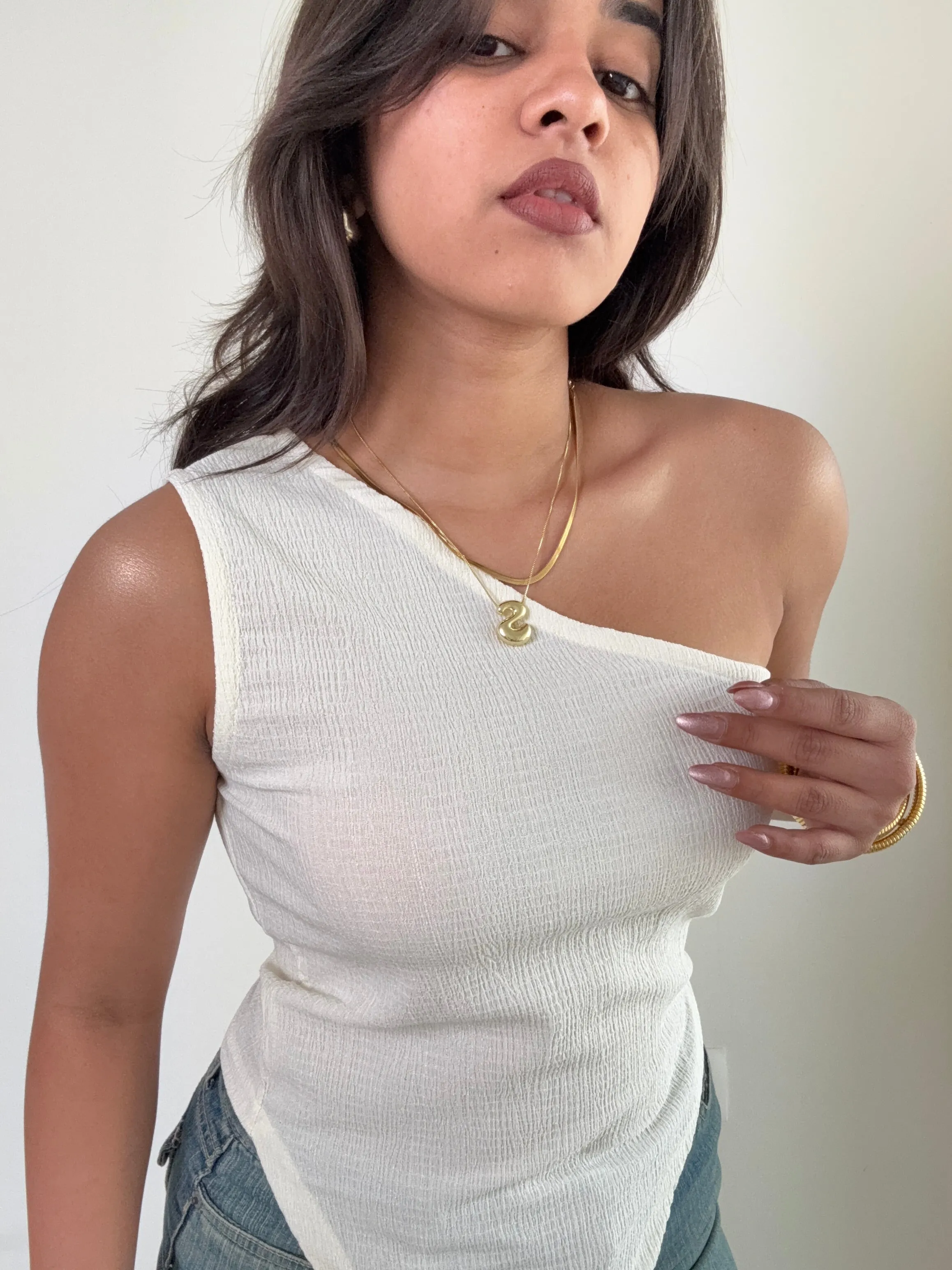 Sleek One-Shoulder Asymmetrical Top