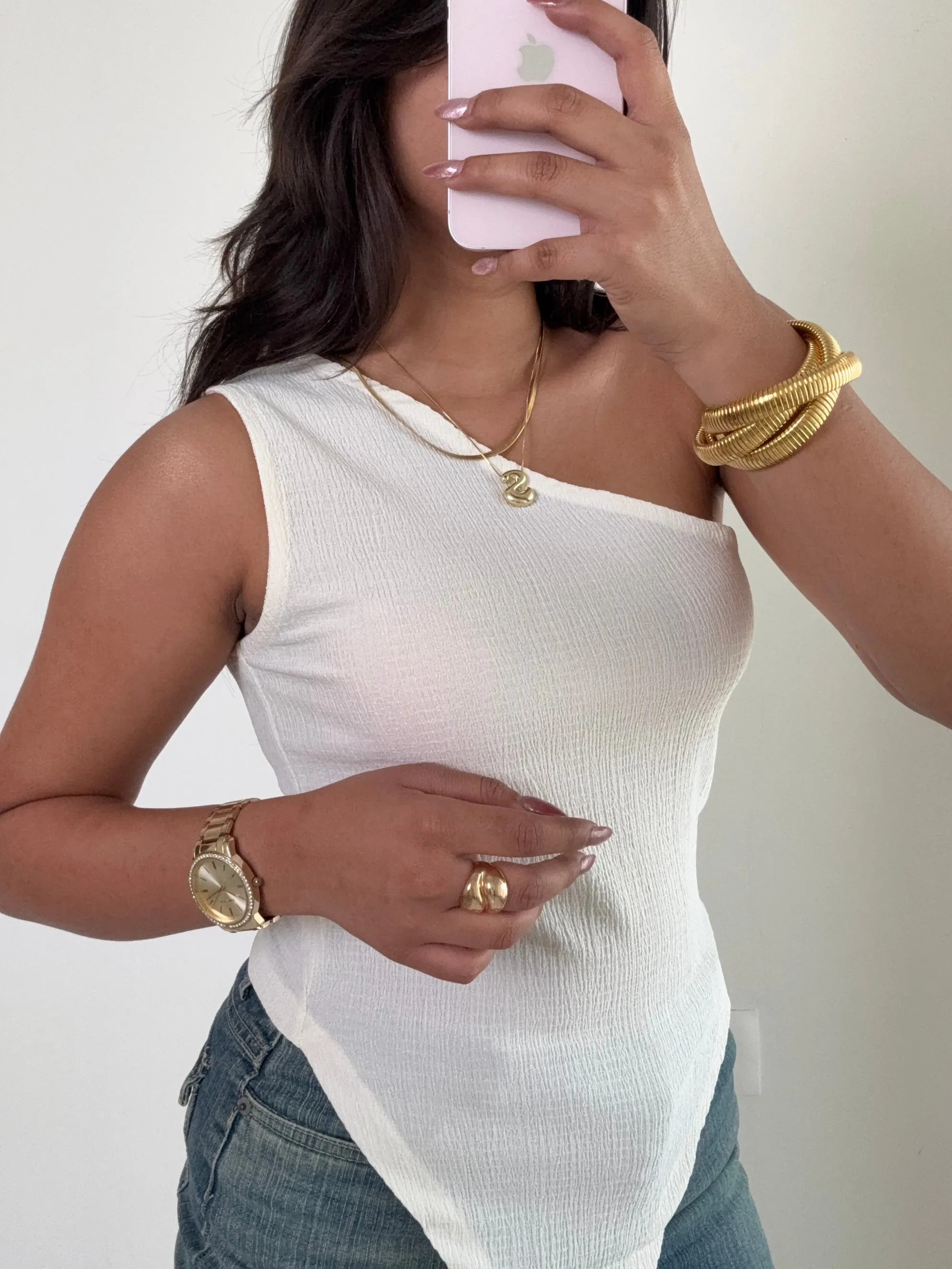 Sleek One-Shoulder Asymmetrical Top