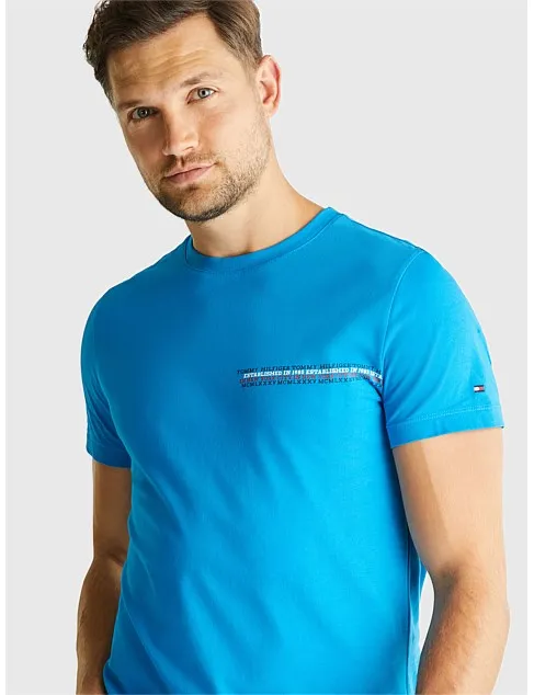 Tommy Hilfiger Small Chest Stripe Monotype Tee