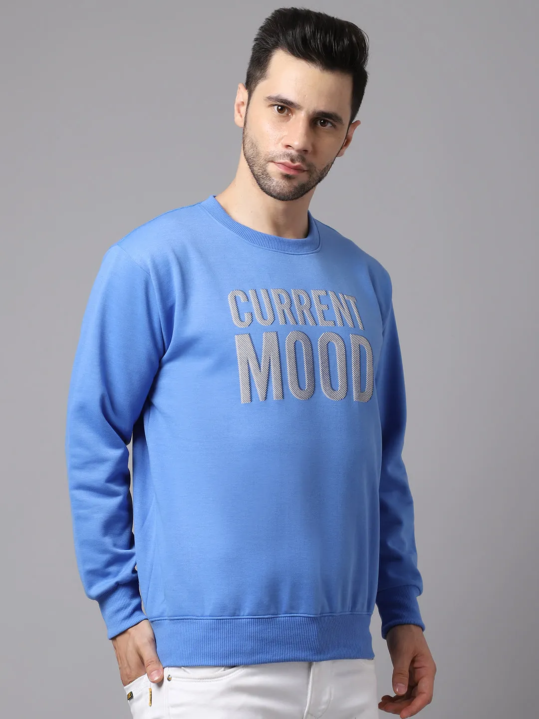 Vimal Jonney Fleece Round Neck Printed Sweatshirt for Men