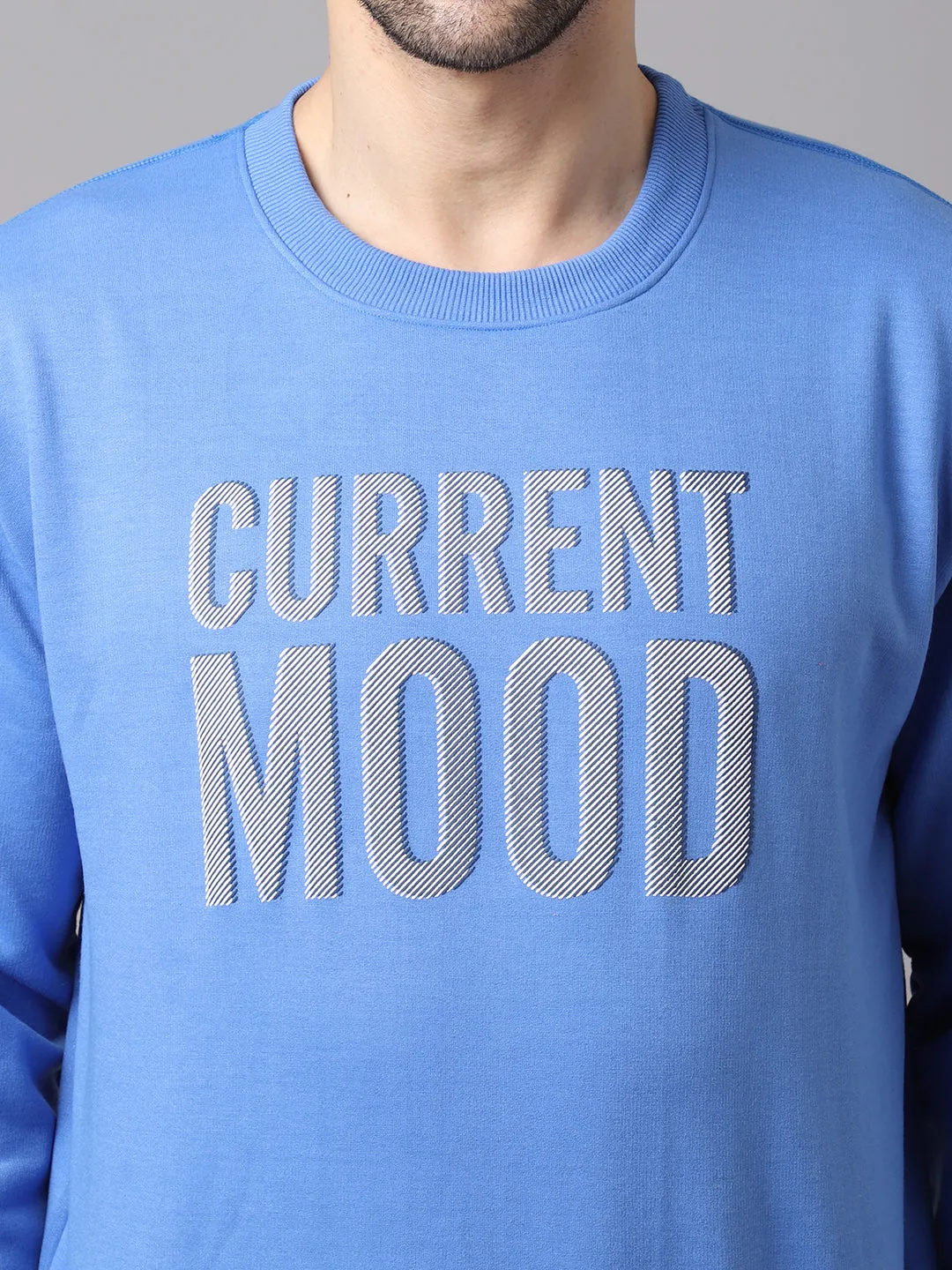 Vimal Jonney Fleece Round Neck Printed Sweatshirt for Men
