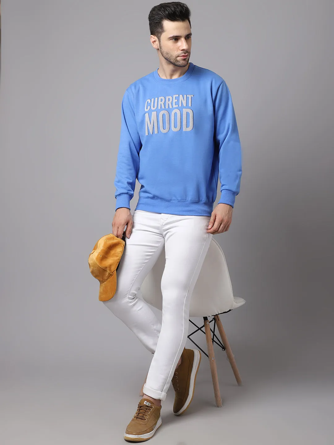 Vimal Jonney Fleece Round Neck Printed Sweatshirt for Men