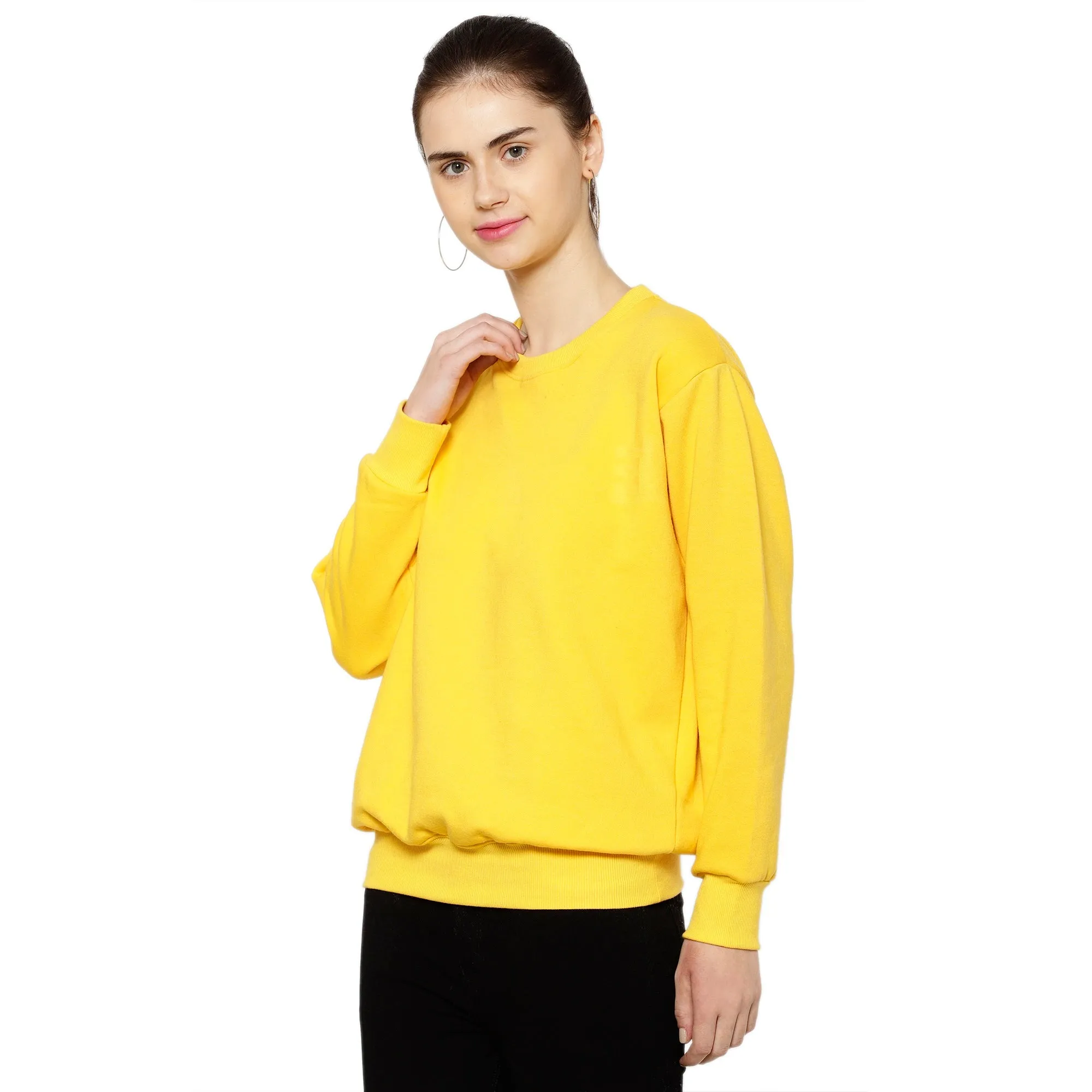 Vimal Jonney Fleece Round Neck Sweatshirt for Women