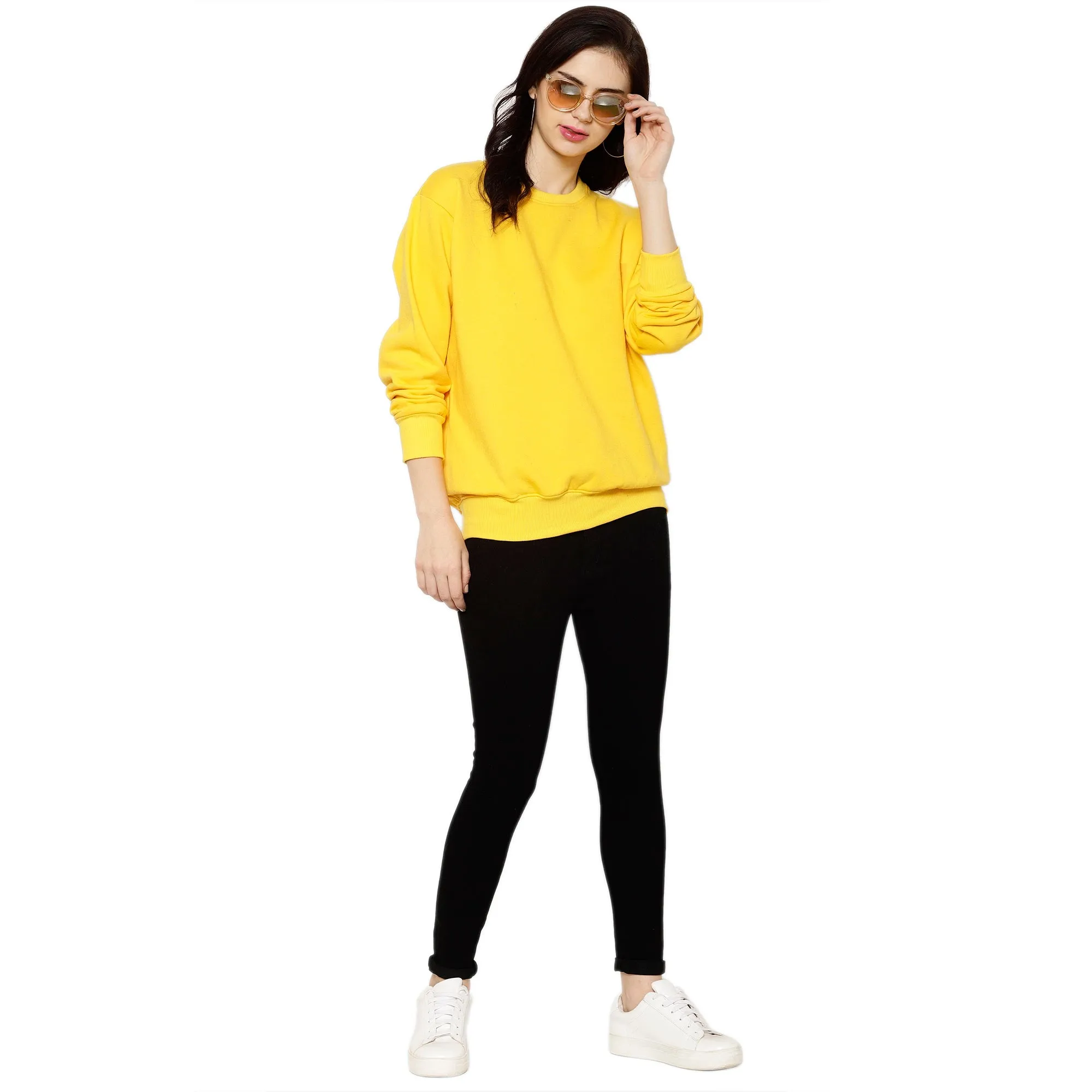 Vimal Jonney Fleece Round Neck Sweatshirt for Women