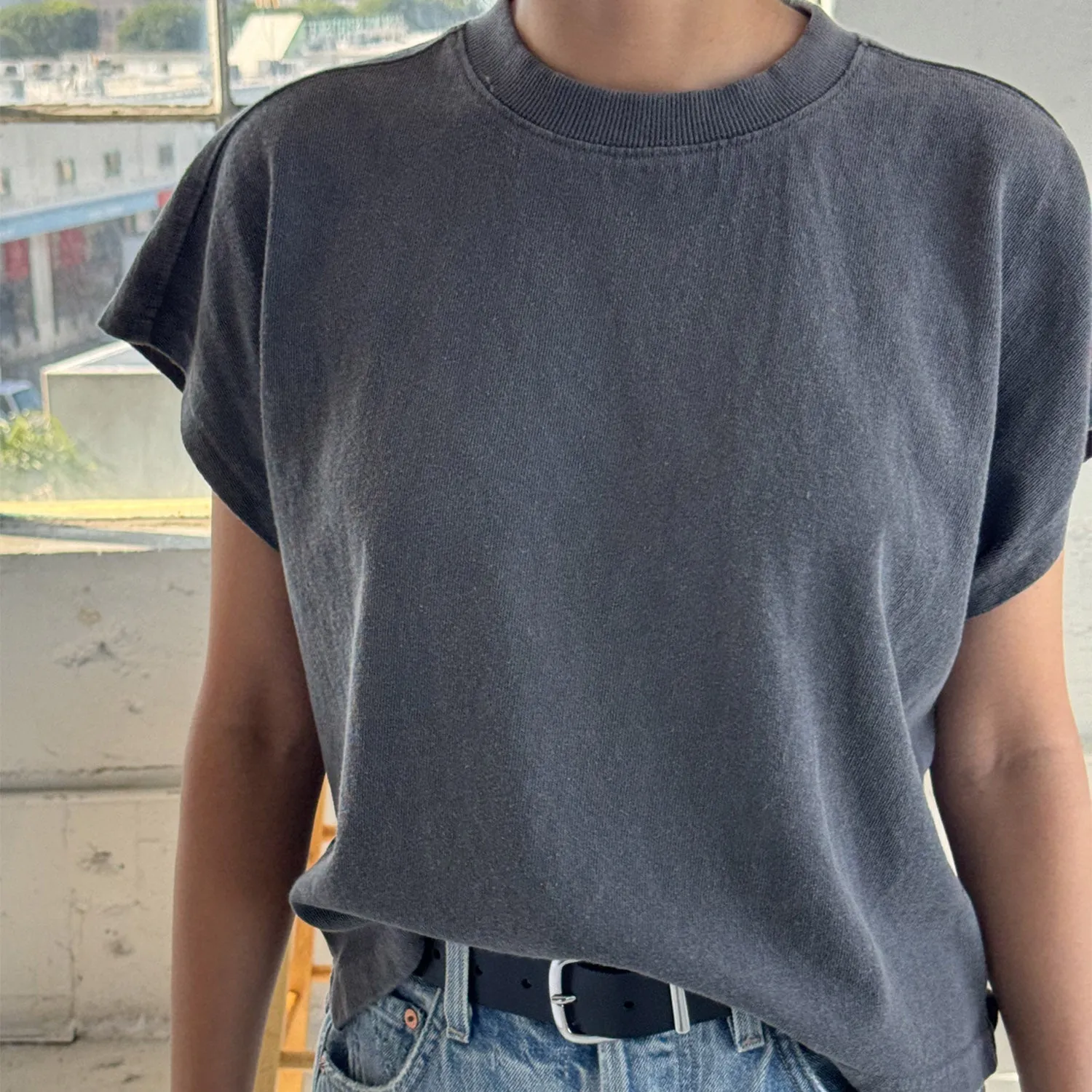 Womens Cotton Jeanne Tee - Coal