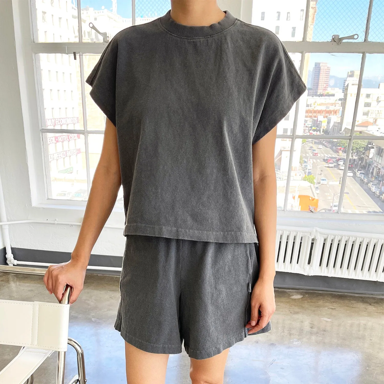 Womens Cotton Jeanne Tee - Coal