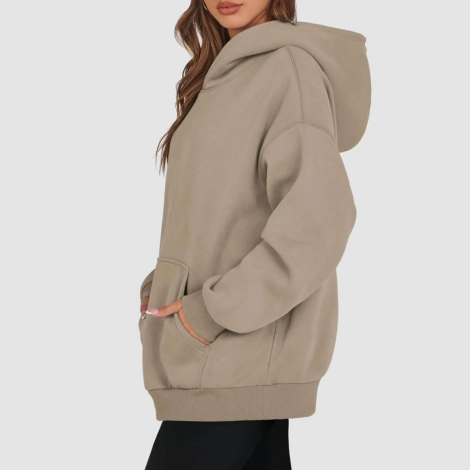 Womens Hoodies Pullover Trendy Y2k Cute Oversized Sweatshirt Fleece Lined Long Sleeve Fall Sweatshirts with Pockets